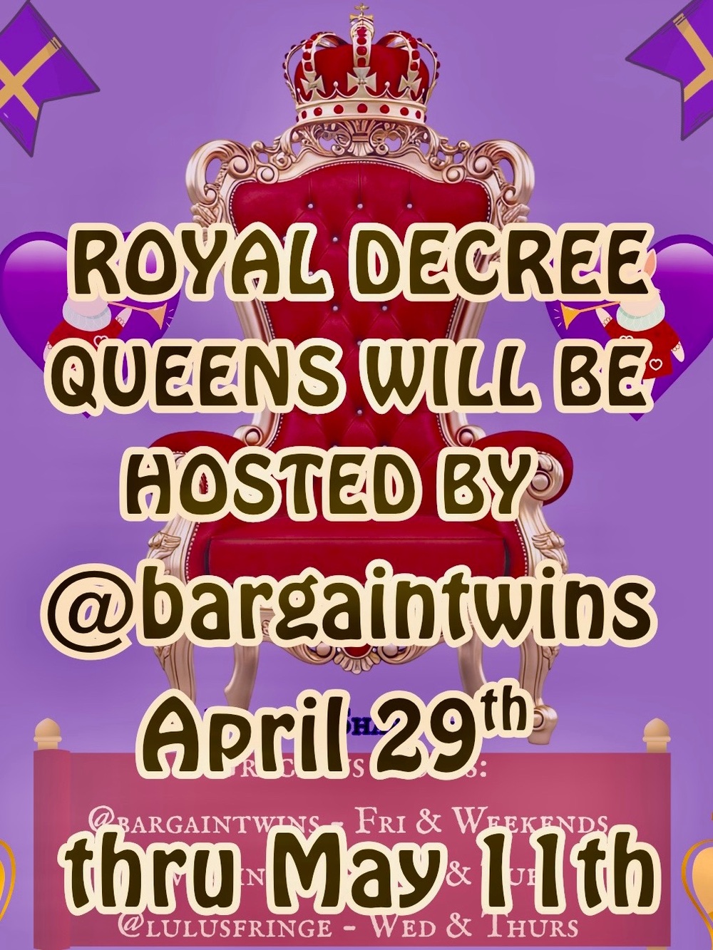 @bargaintwins HAS WEDNESDAYS QUEEN 👑💜 REIGN SHARES UPON OUR 👑💜 THK U 4 SHARING 💜